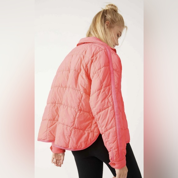 Free People Pippa Puffer Jacket - Neon Coral - Picture 6 of 13